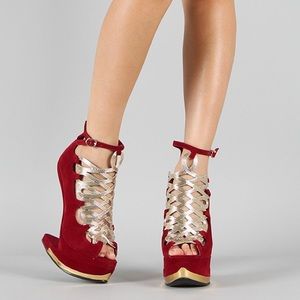 Military Caged Strappy Cutout Heel Less Bootie